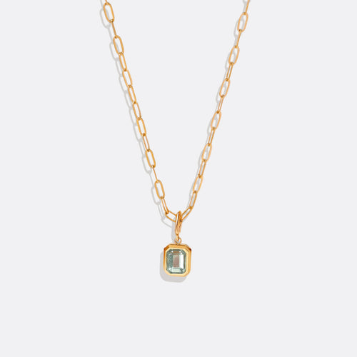 Baguette Birthstone Necklace