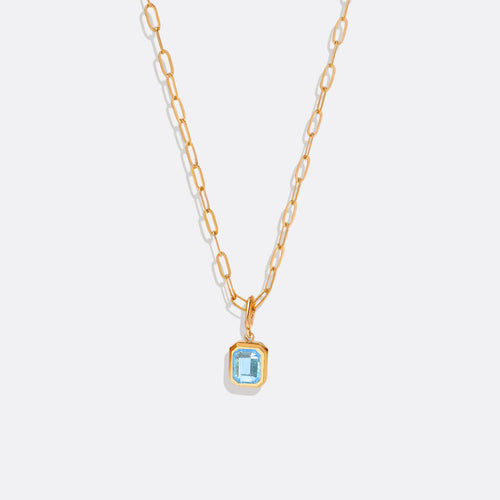 Baguette Birthstone Necklace