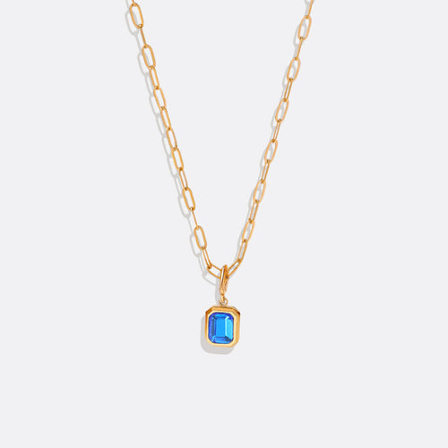 Baguette Birthstone Necklace