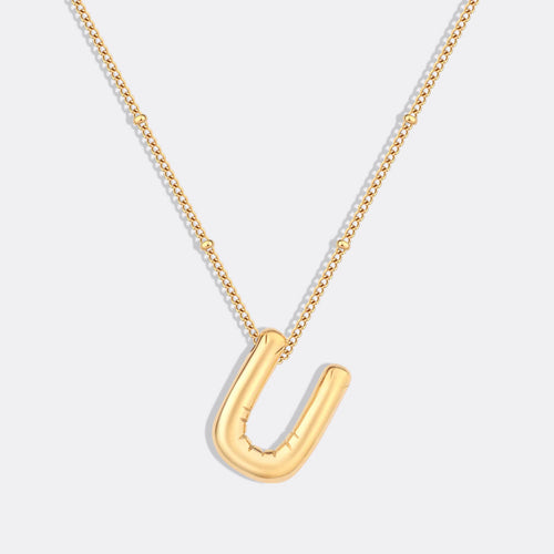 Balloon Initial Necklace with Satellite Chain