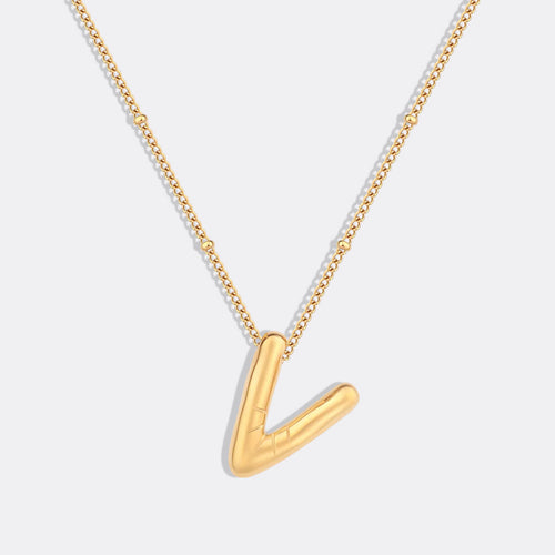 Balloon Initial Necklace with Satellite Chain