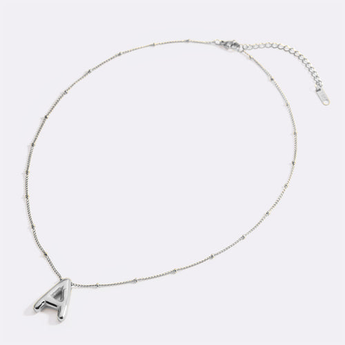 Balloon Initial Necklace with Satellite Chain