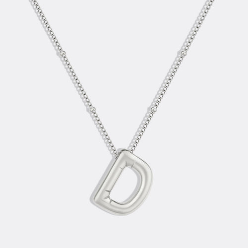 Balloon Initial Necklace with Satellite Chain