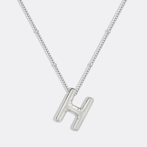 Balloon Initial Necklace with Satellite Chain