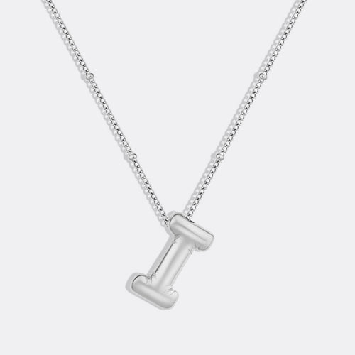 Balloon Initial Necklace with Satellite Chain