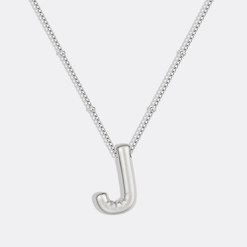 Balloon Initial Necklace with Satellite Chain