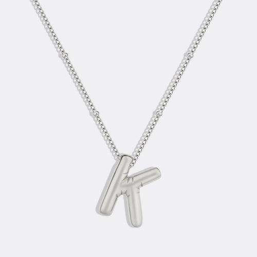 Balloon Initial Necklace with Satellite Chain