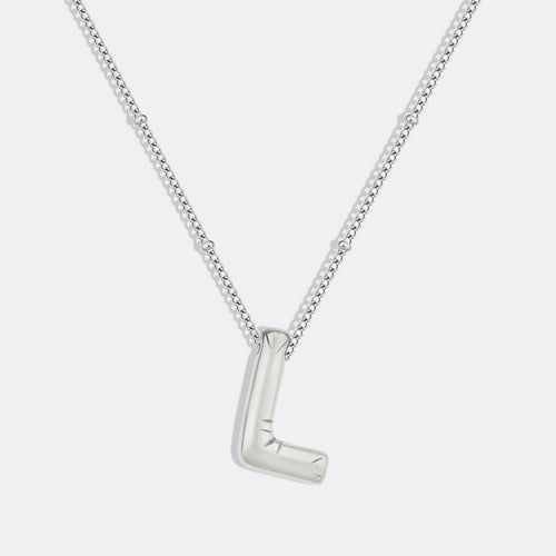 Balloon Initial Necklace with Satellite Chain