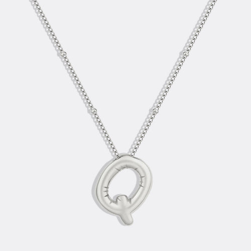 Balloon Initial Necklace with Satellite Chain