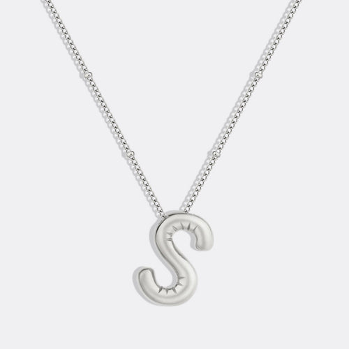 Balloon Initial Necklace with Satellite Chain