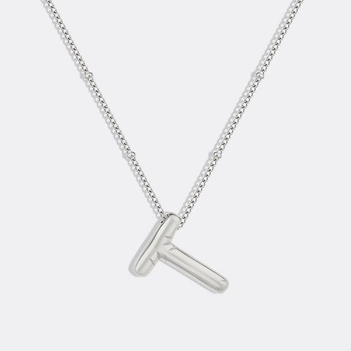 Balloon Initial Necklace with Satellite Chain