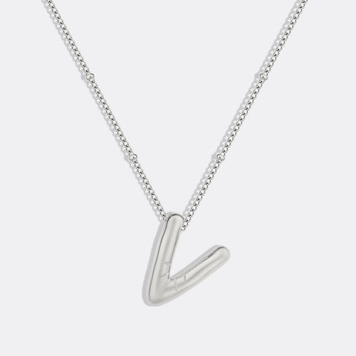 Balloon Initial Necklace with Satellite Chain