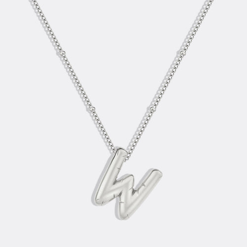 Balloon Initial Necklace with Satellite Chain