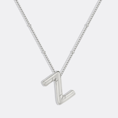 Balloon Initial Necklace with Satellite Chain