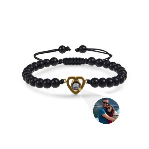 Beaded Heart Photo Bracelet