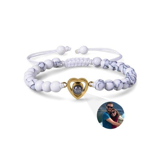 Beaded Heart Photo Bracelet