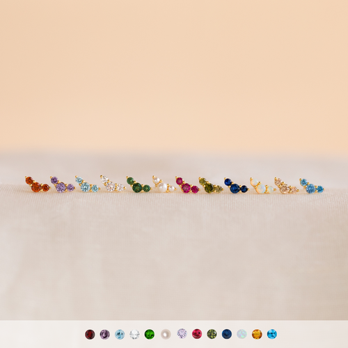 Bella Birthstone Stud Earrings