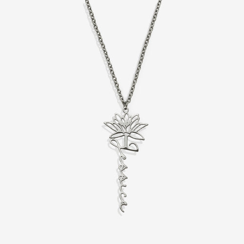 Birth Flower Name Necklace