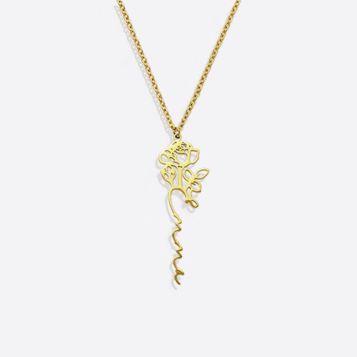 Birth Flower Name Necklace