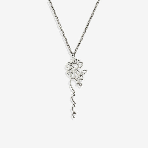 Birth Flower Name Necklace
