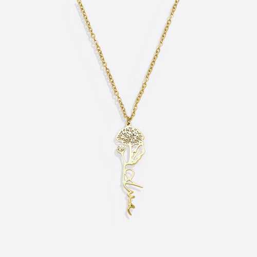 Birth Flower Name Necklace