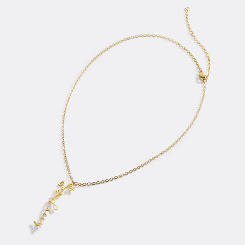 Birth Flower Name Necklace