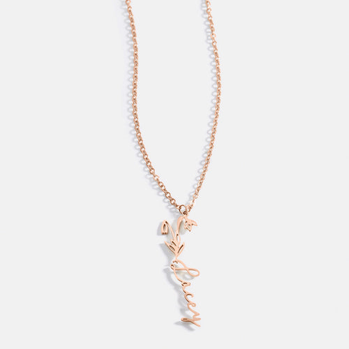 Birth Flower Name Necklace