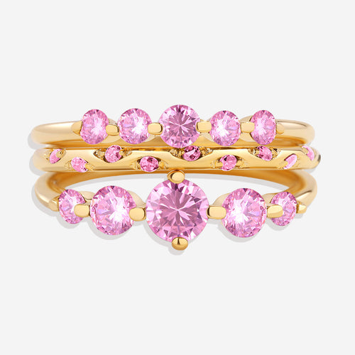 Birthstone Stacking Ring Set