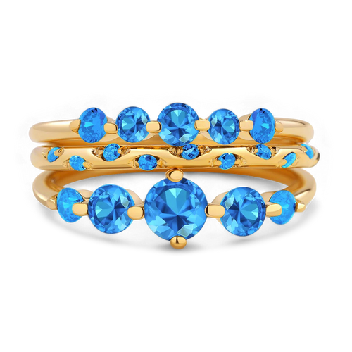 Birthstone Stacking Ring Set