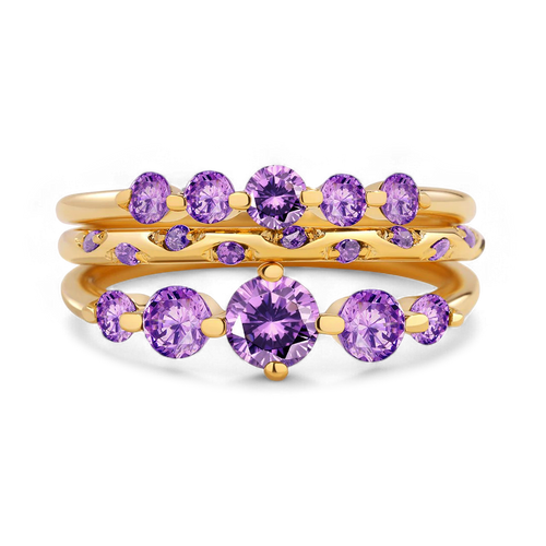 Birthstone Stacking Ring Set