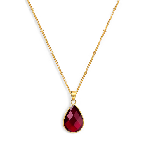 Birthstone Drop Pendant Necklace