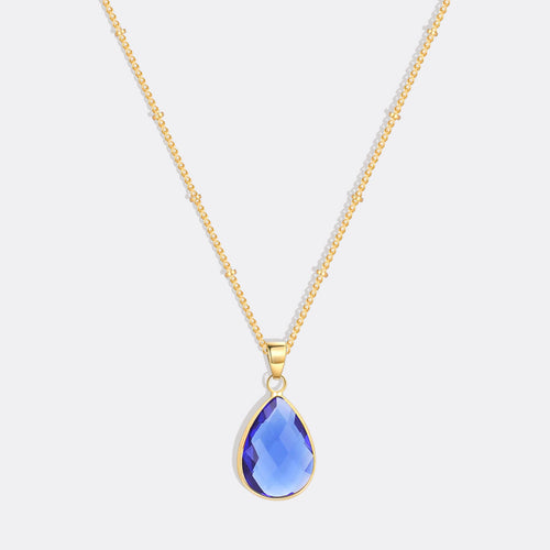 Birthstone Drop Pendant Necklace