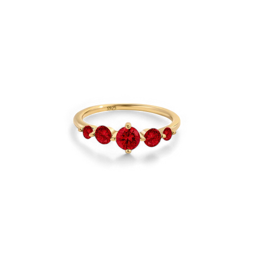 Five Stone Statement Birthstone Ring
