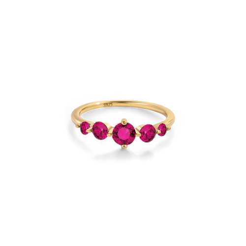 Five Stone Statement Birthstone Ring
