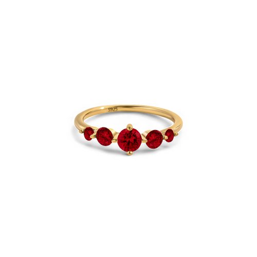 Five Stone Statement Birthstone Ring