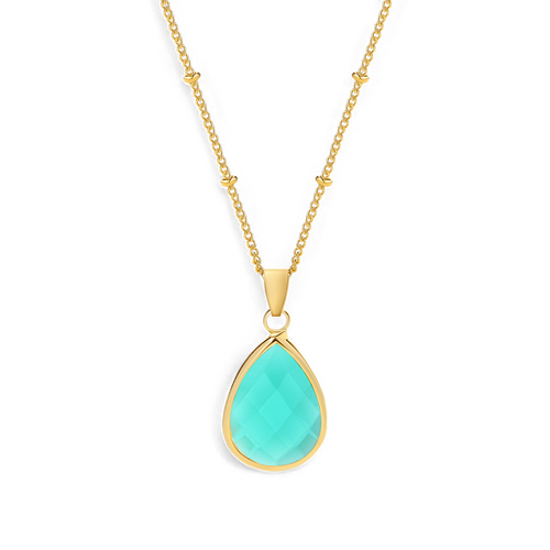Birthstone Drop Pendant Necklace