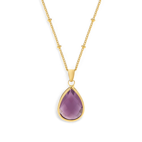 Birthstone Drop Pendant Necklace