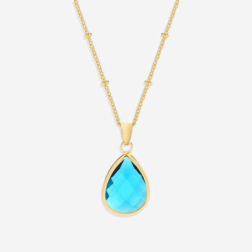 Birthstone Drop Pendant Necklace