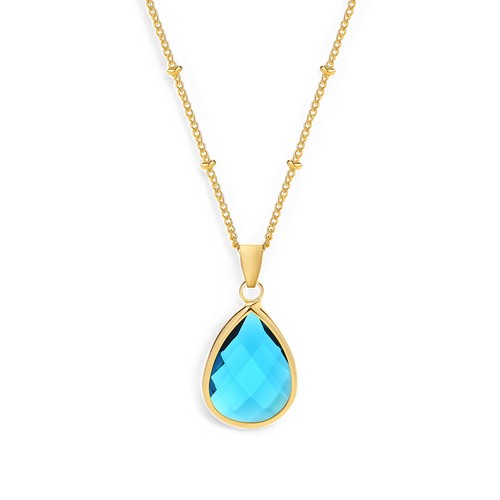 Birthstone Drop Pendant Necklace
