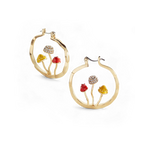 Boho Mushroom Hoop Earrings