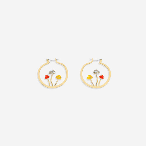 Boho Mushroom Hoop Earrings