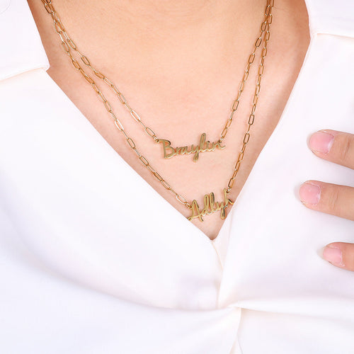 Fairy Name Necklace with Box Chain