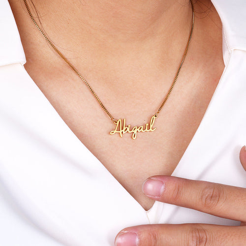 Fairy Name Necklace with Box Chain