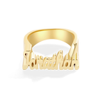 Brilliant Script Name Ring