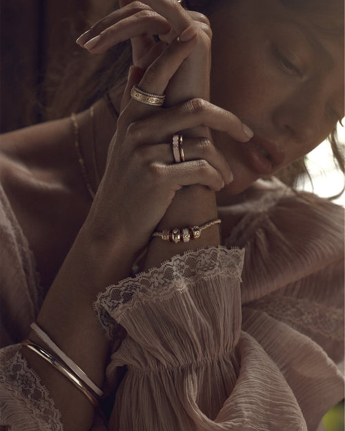 Yellow Gold Vermeil Born to Bloom Enamel Petal - Bone