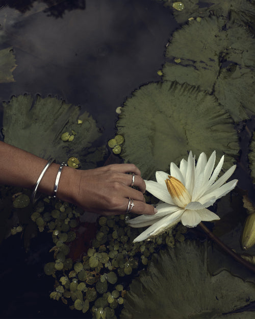 White Gold Vermeil Live in Love Bangle