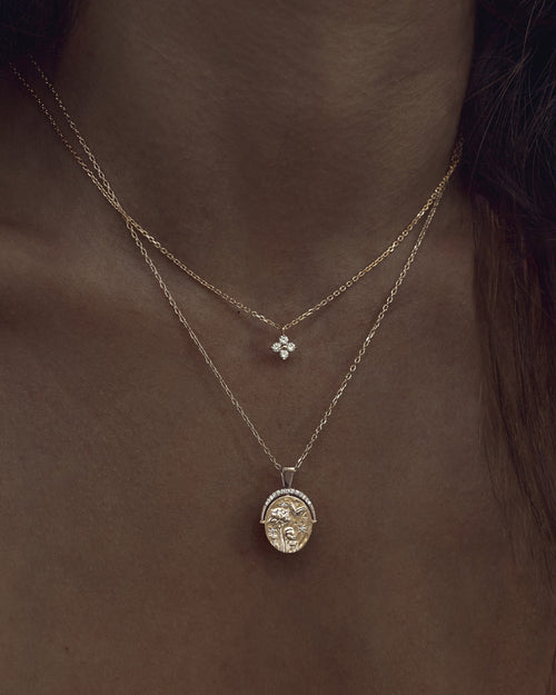 Yellow Gold Vermeil Crystal Bloom Necklace