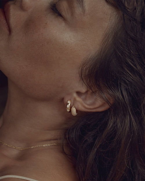 Yellow Gold Vermeil Bloom With You Lotus Hoops