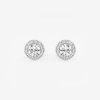Round Lab Grown Diamond Halo Stud Earrings