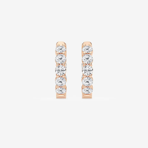 Round Lab Grown Diamond Inside Out Hoop Earrings
